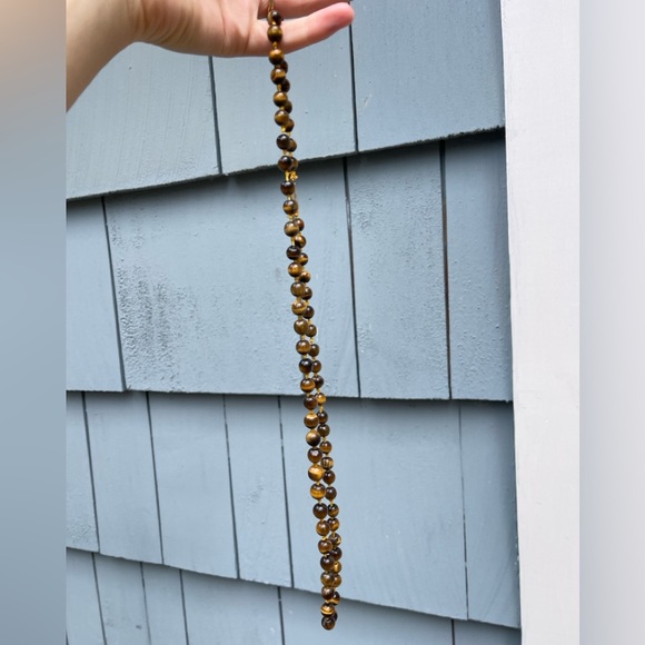 Vintage Tiger Eye necklace artisan crafted beaded tribal stone long - Picture 12 of 14